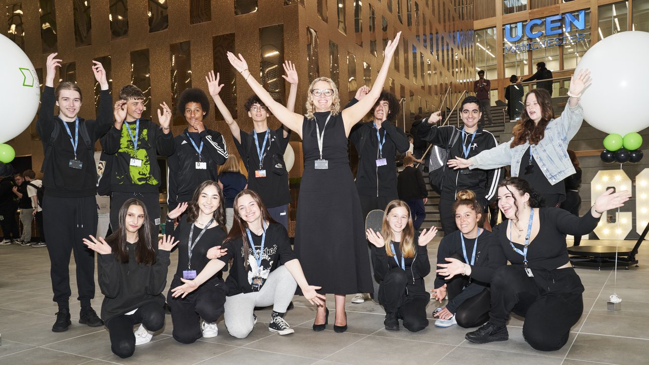 Principal Lisa O’Loughlin and students celebrate first day at City Campus Manchester