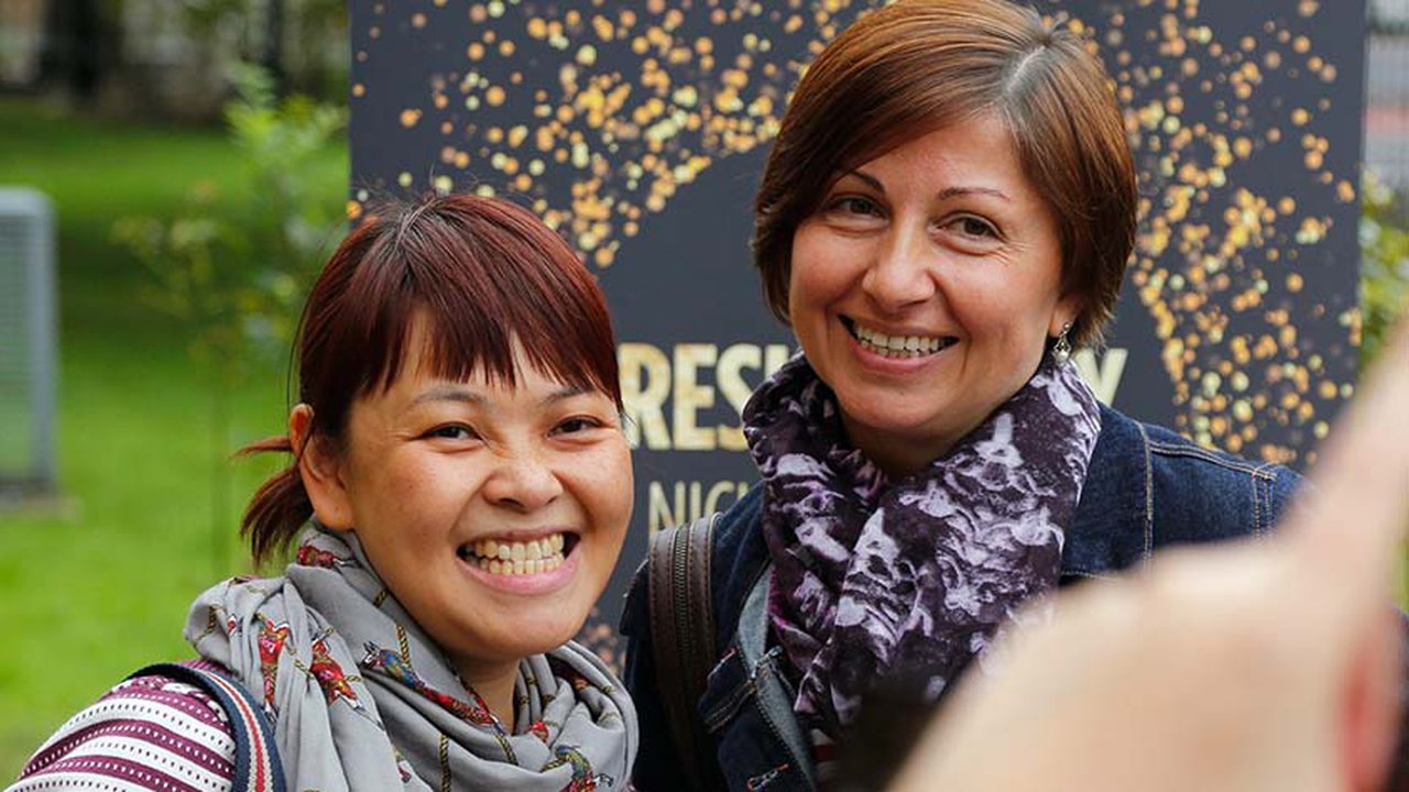 Two smiling students