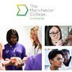 Collage of students and The Manchester College logo